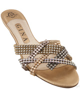 Tri-color Crystal Mini Kitten Heels