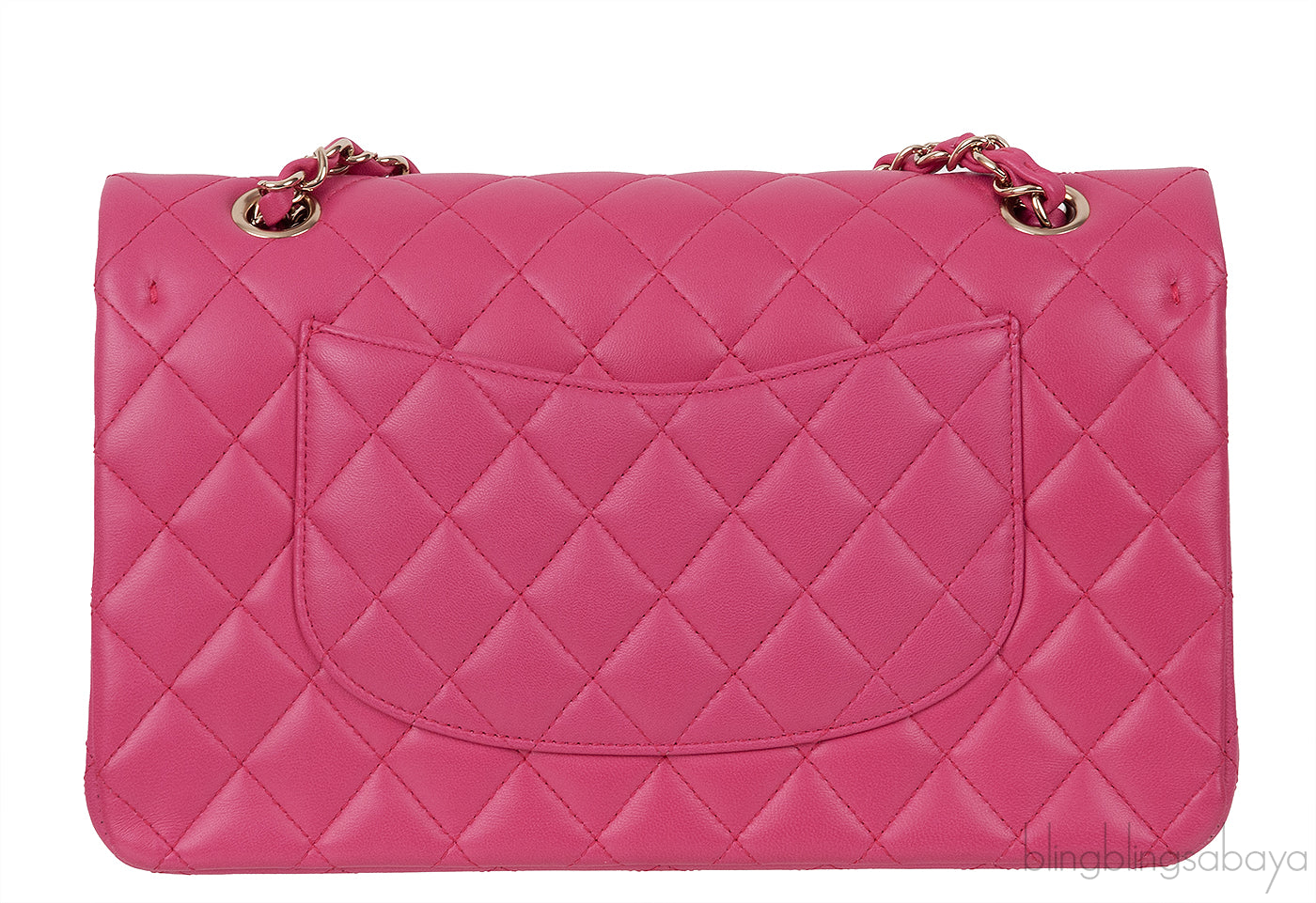 Fuchsia Classic Medium Double Flap Bag