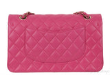 Fuchsia Classic Medium Double Flap Bag