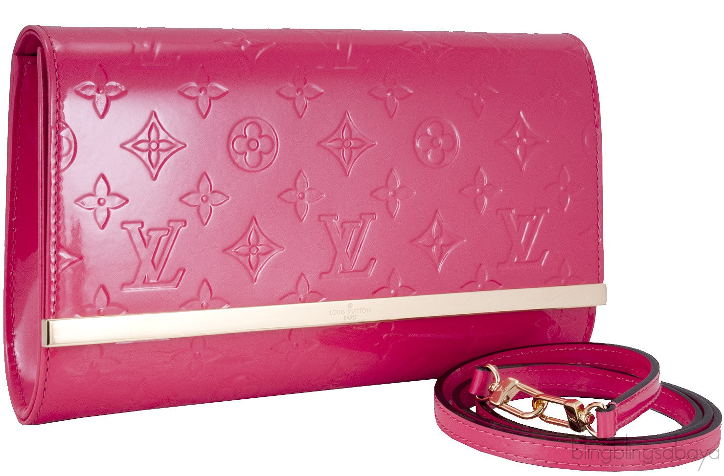Ana Vernis Pochette Chain Clutch Bag