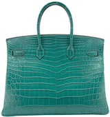 Birkin 35 Malachite Matte Crocodile