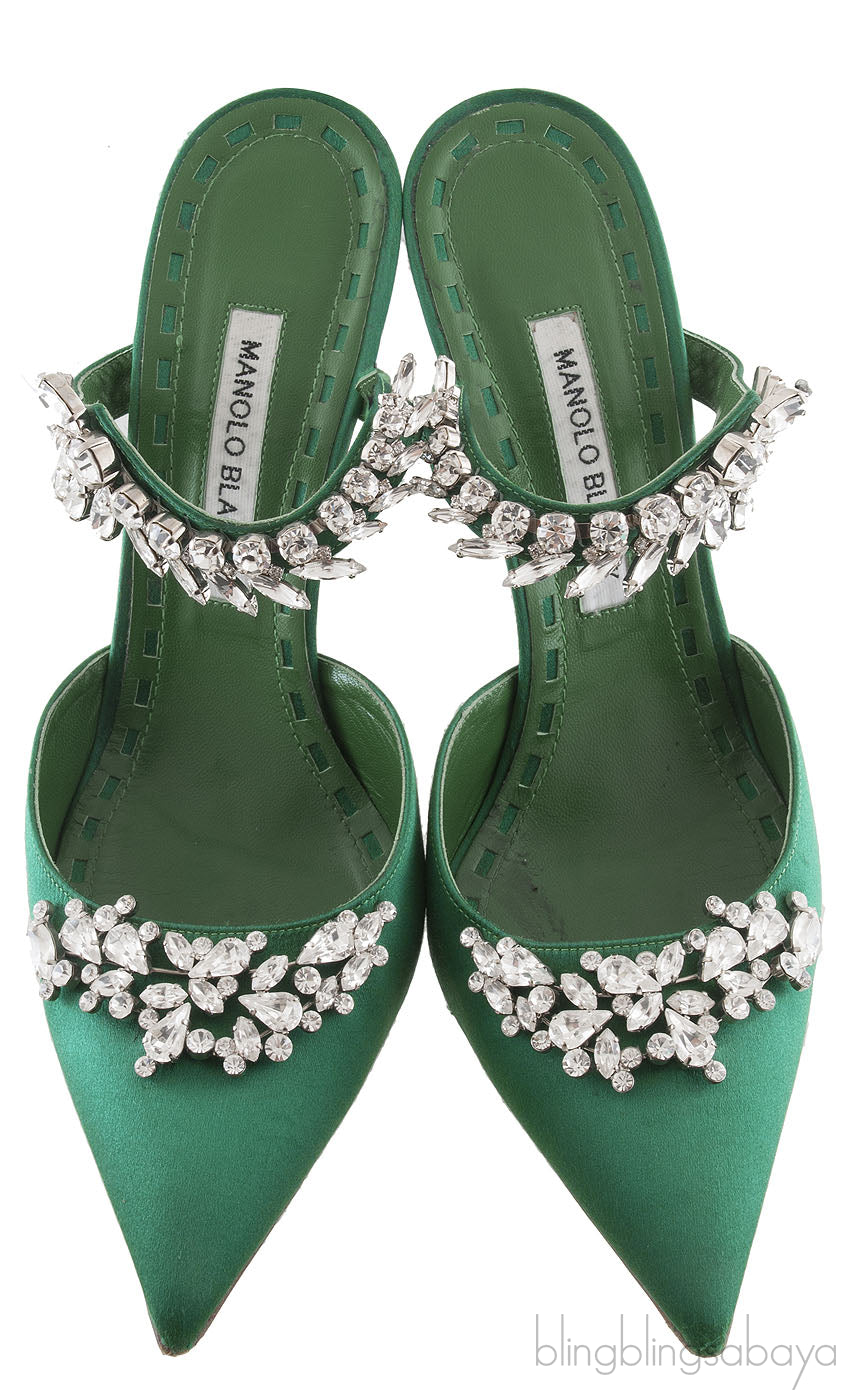 Lurum 90 Emerald Satin Pump