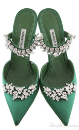 Lurum 90 Emerald Satin Pump