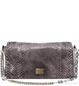 Metallic Bronze Python Shoulder Bag