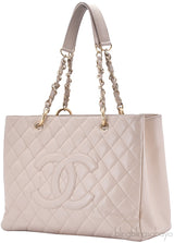 Beige Caviar Shopping Tote