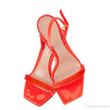 Orange Crystal Slingback Sandals