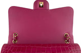 Fuchsia Crocodile Jumbo Flap Bag
