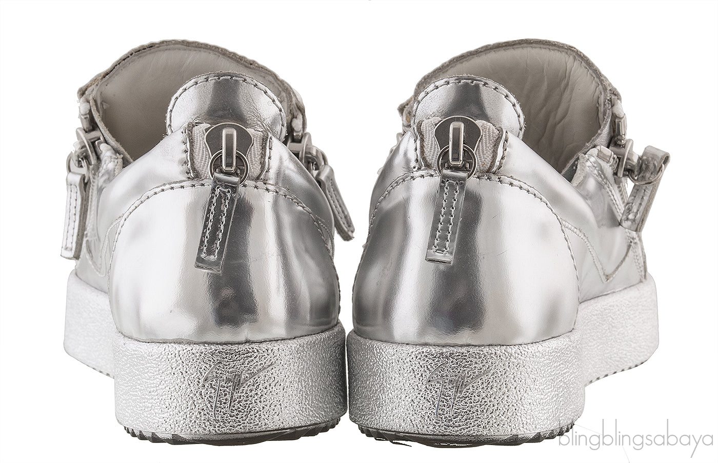 Silver Metallic Leather Sneaker
