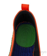 Orange Textured Leather Espadrille