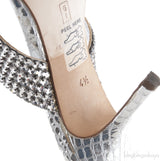 Silver T-strap Sandals