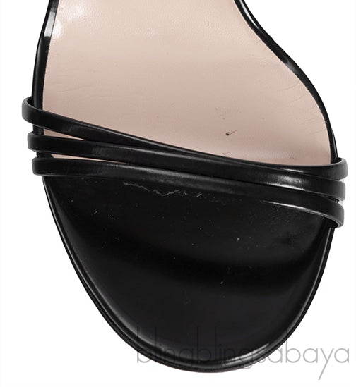 Gucci Black Bee Embellished Crystal Sandals