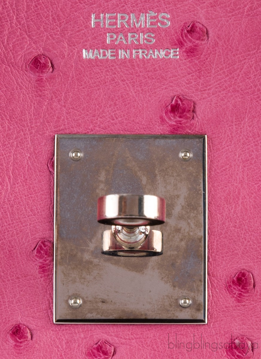 Birkin 30 Fuchsia Pink Ostrich PHW