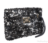 Sequin Black Pochette Rococo
