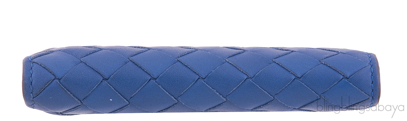 Bottega Veneta Blue Intrecciato Bi-fold Wallet