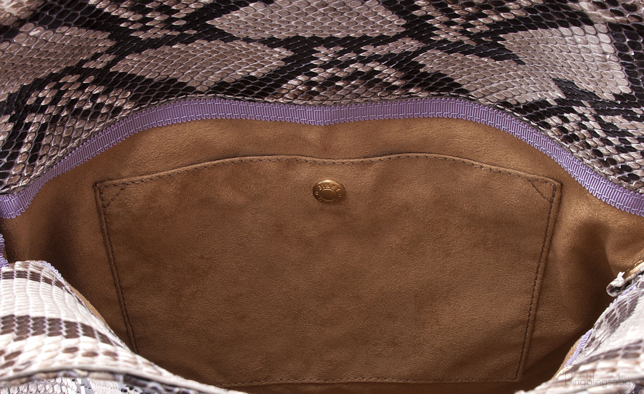 Natural Python Shoulder Tote