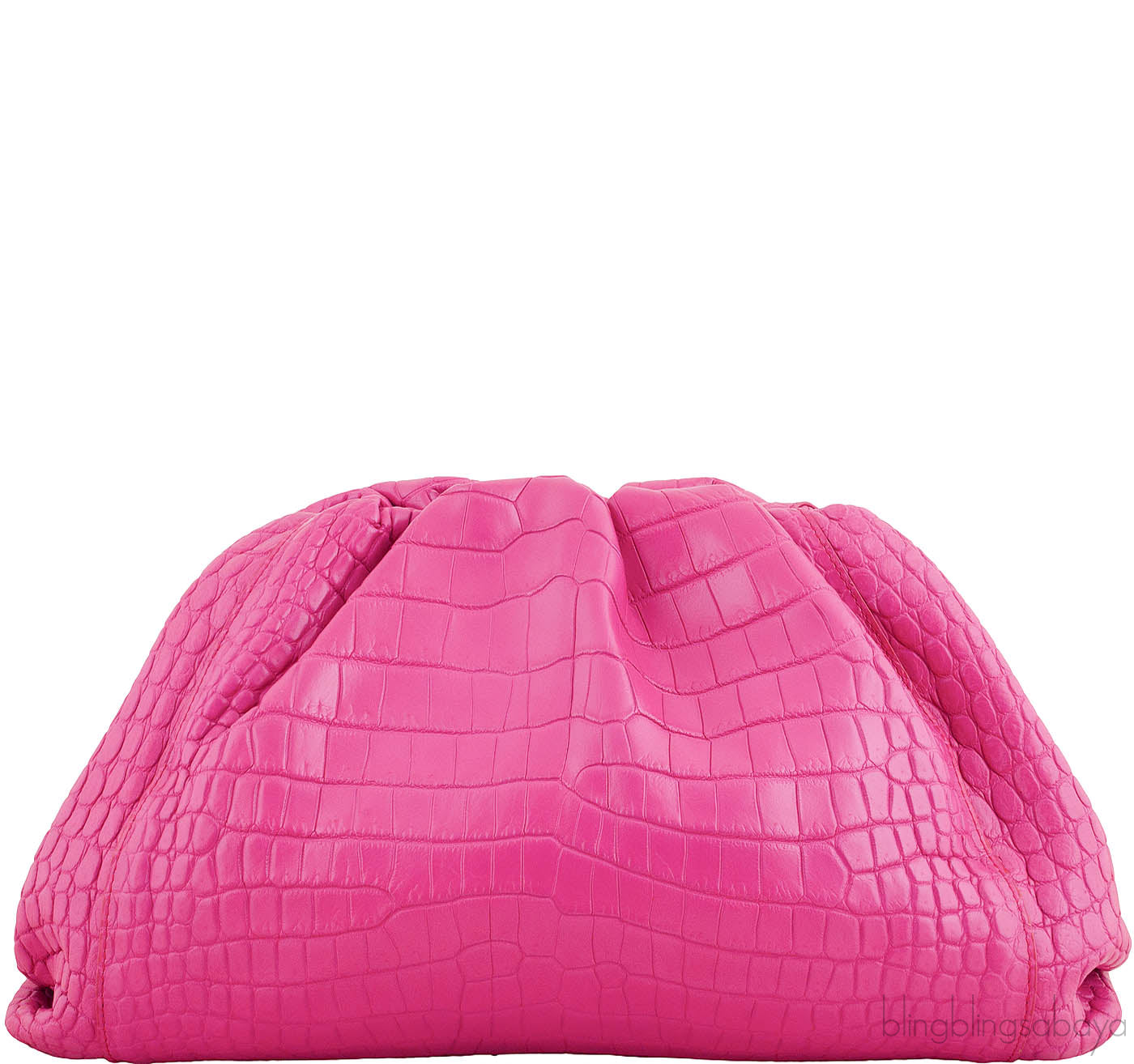 The Pouch Crocodile Pink Clutch