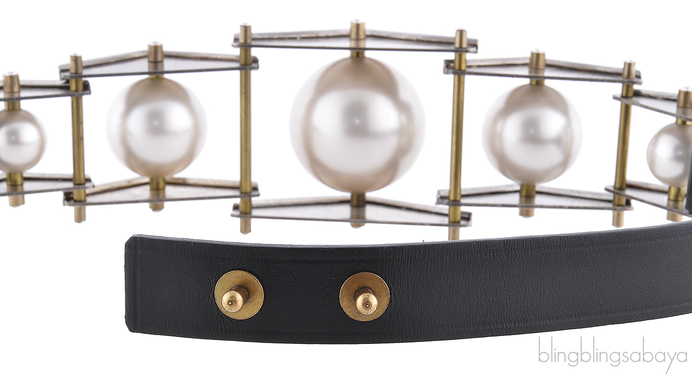 Black Pearl Leather Belt