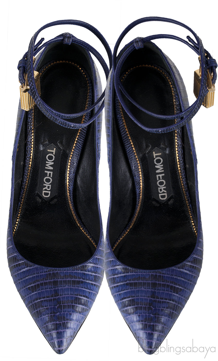 Padlock Printed Ankle Wrap Heels