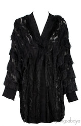 Metallic Black Fringed Cardigan