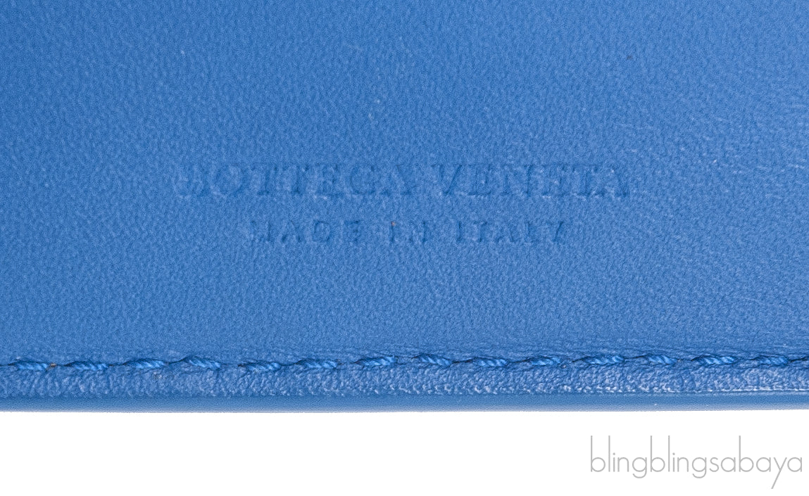 Bottega Veneta Blue Intrecciato Bi-fold Wallet