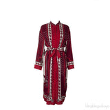 Red Printed Midi Kaftan Dress