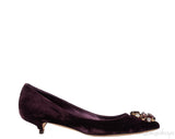Dark Purple Velvet Mini Kitten Heels