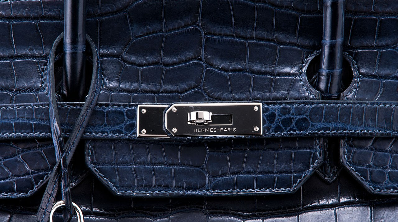 Birkin 40 Blue Abysse Matte Croco