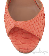 Orange Python Slingback Heels