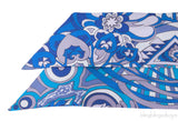Blue Floral Printed Twilly
