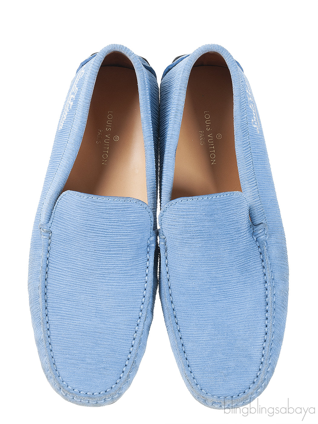 Louis Vuitton Light Blue Epi Suede Men\'s Loafer