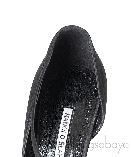 Black Satin Pointed Toe Heels
