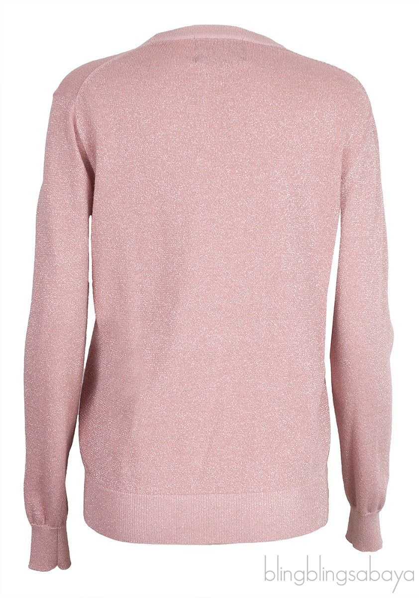 Metallic Pink Sequin Lip Sweatshirt
