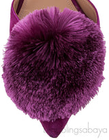 Purple Powder Puff Heels