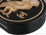 Black Owl Minaudiere Clutch Bag