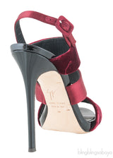 Burgundy Velvet Strappy Sandals