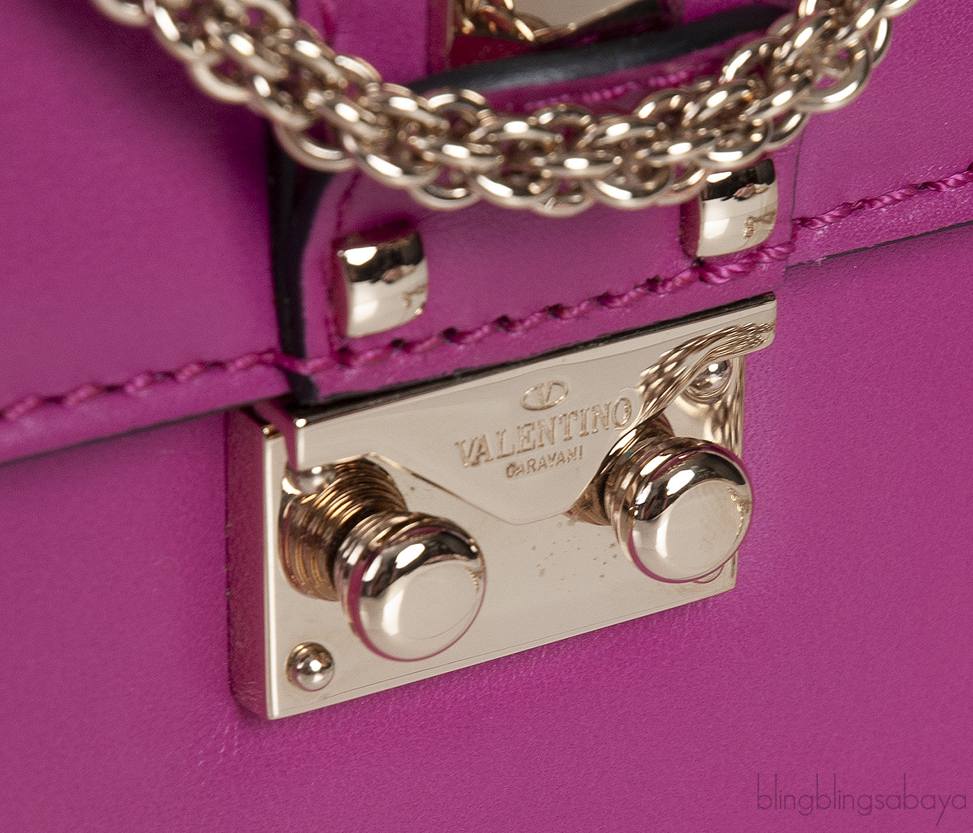 Fuchsia Rockstud Glam Shoulder Bag