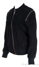 Black Suede Bomber Jacket