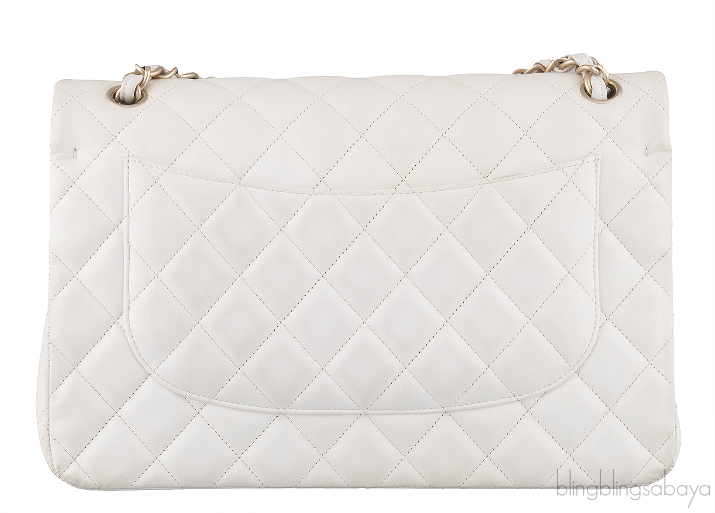 White Jumbo Flap Bag