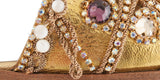 Gold Multicolor Crystal Sandals