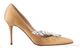 Nadira Gold Crystal Satin Pump