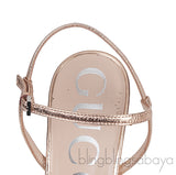 Gucci Rose Gold Metallic Crystal Sandals