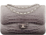 Ombre Grey Crocodile Flap Bag