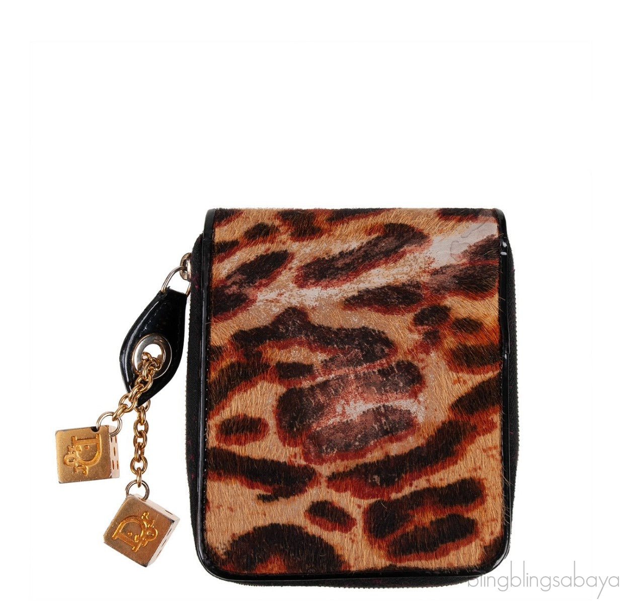 Dior Vintage Leopard Ponyhair Gambler Wallet
