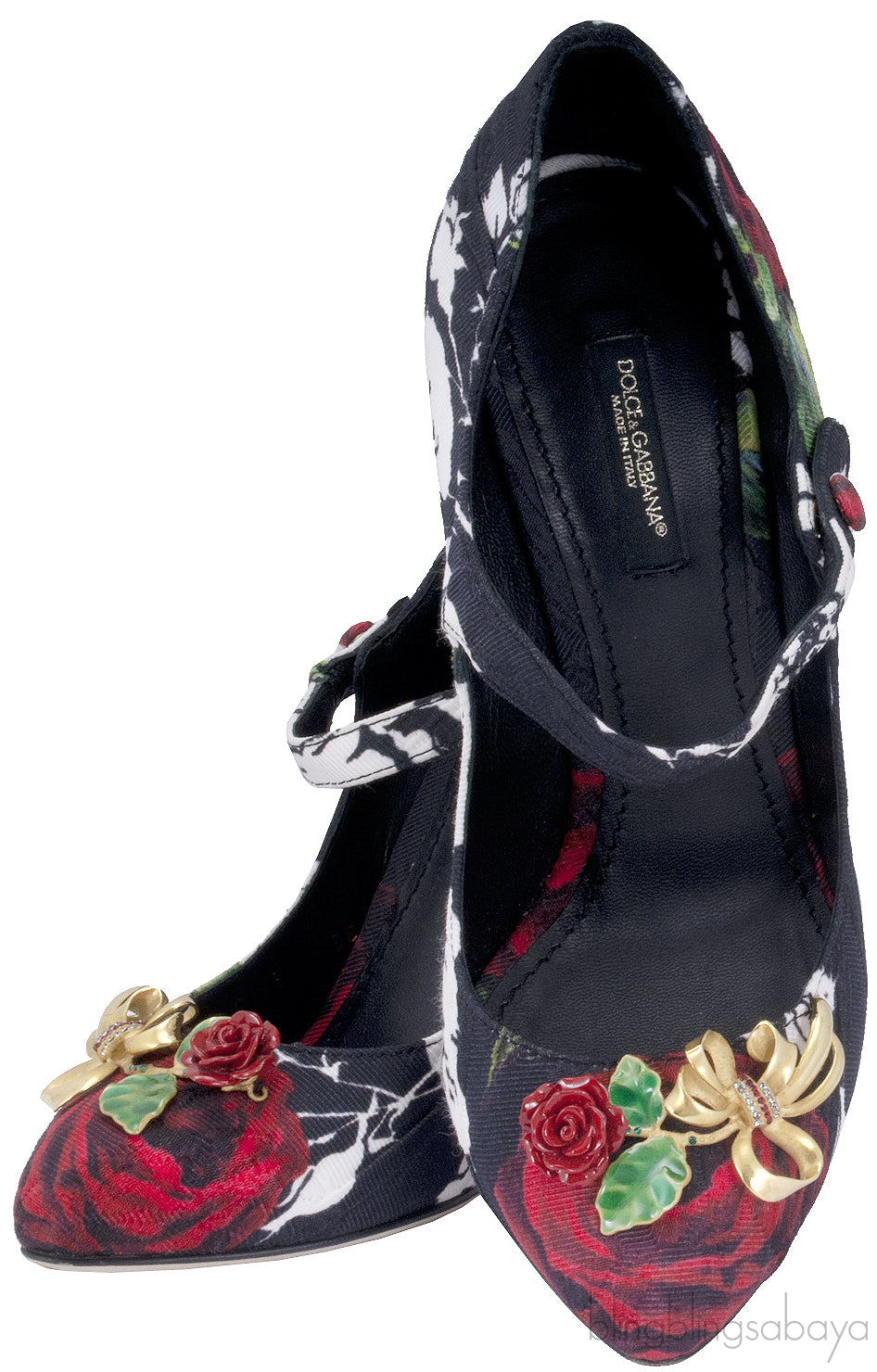 Embellished Floral Brocade Pump