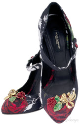 Embellished Floral Brocade Pump