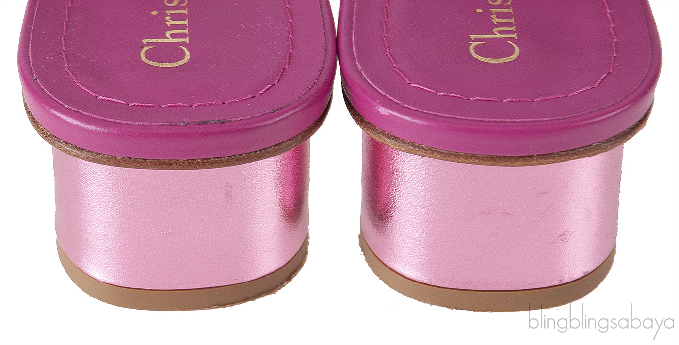 OR Montaigne Metallic Fuchsia Heels Slide