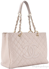 Beige Caviar Shopping Tote