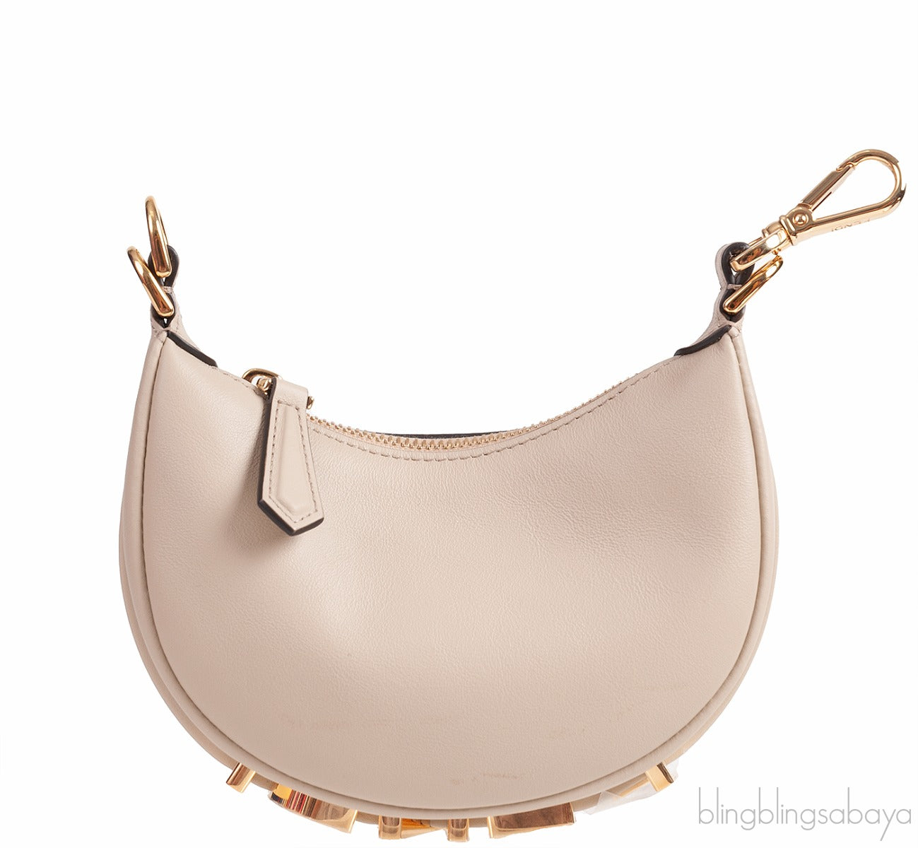 Nano Fendigraphy Grey Leather Charm