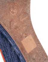 Moss Green and Blue Wedge Espadrille