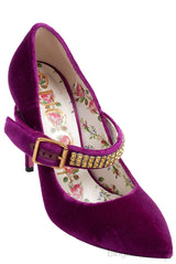 Gucci Purple Sylvie Velvet Crystal Embellished Heels 38